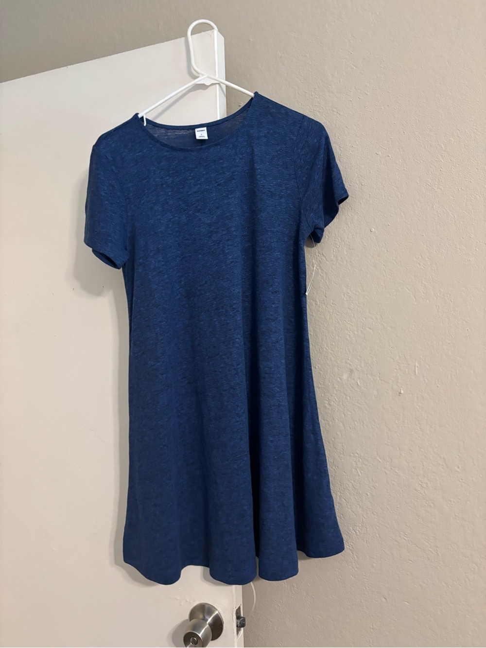 Old Navy Heathered Navy Blue Short Sleeve Dress